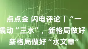 点点金 闪电评论丨“一价”之力撬动“三水”，新格局做好“水文章”