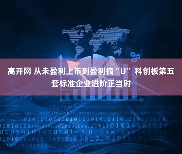 高开网 从未盈利上市到盈利摘“U” 科创板第五套标准企业进阶正当时